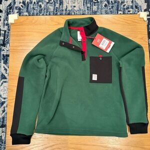 NWT Topo Designs Women’s Mountain Fleece Forrest/Black Size Medium